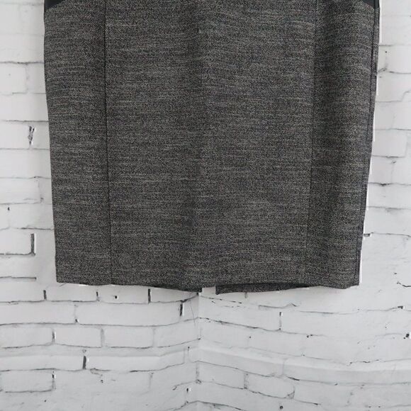 EXPRESS BLACK TWEED WITH FAUX LEATHER ACCENTS BUSINESS OFFICE WORK SKIRT SIZE 6 - Picture 5 of 10